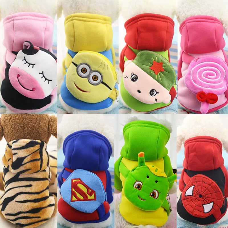 

Cartoon Pictures Pet Dog Clothes with Backpack Pet Dog Hoodie Shirt Vest Puppy Chihuahua Poodle Tshirt Jacket with Bag Supplies