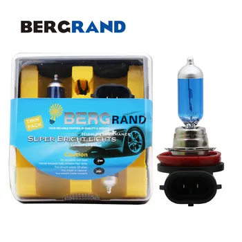

2PCS H8 35W 5000K Halogen Lamp Fog Lights Head Lamp Xenon Dark Blue Hard Glass UV Stop Light Bulbs For Cars PGJ19-1