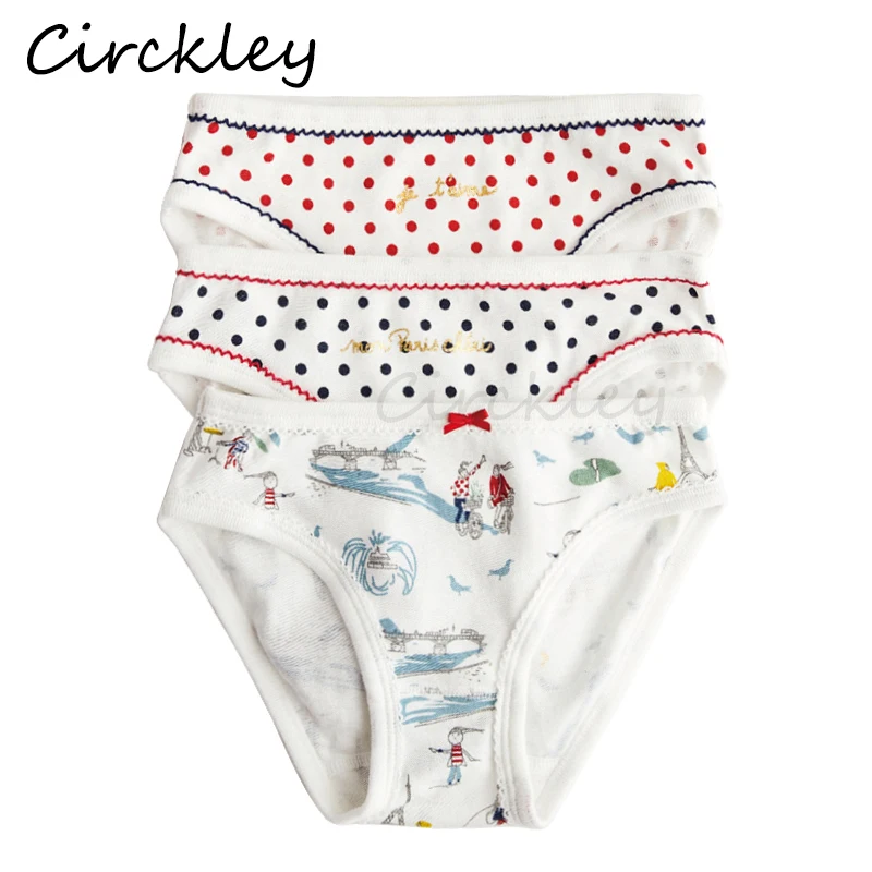 

3PCS/Lot Cotton Girl Panties Cute Cartoon Print Young Girls Briefs Kids Lovely Dot Knickers for Toddler Underwear Children