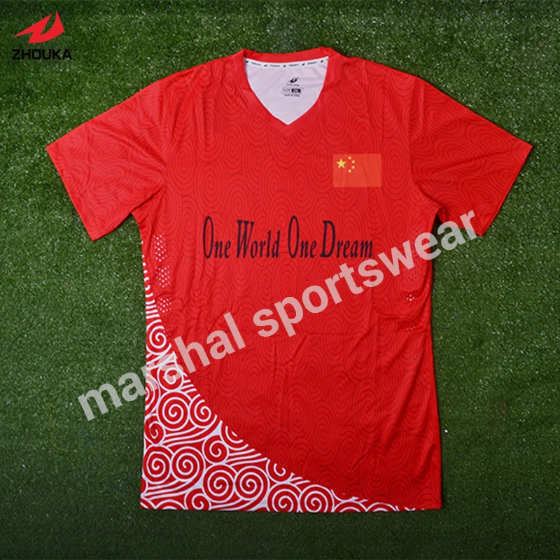 China style soccer team tshirt cheap custom uniforms cheap custom
