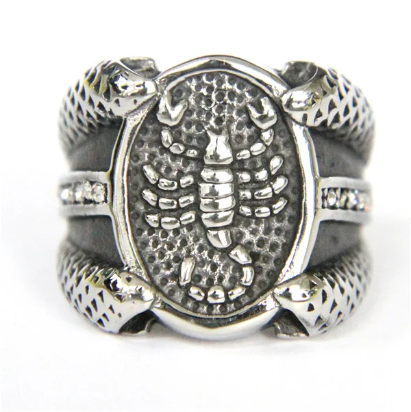

Band Party Hot Animal Scorpion Ring 316L Stainless Steel Ring Cool Punk Style Fashion Silver Boys Ring