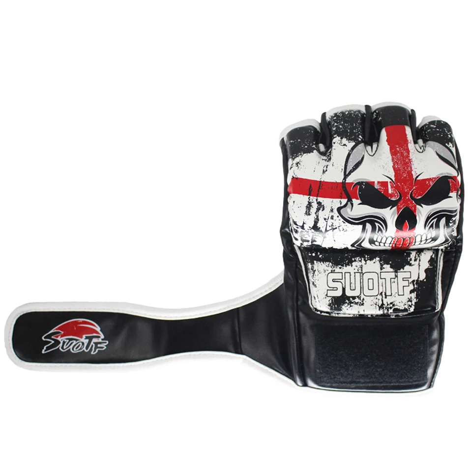 Suotf MMA Skull боксерская Боевая тренировка половина пальцев обучение таэквондо