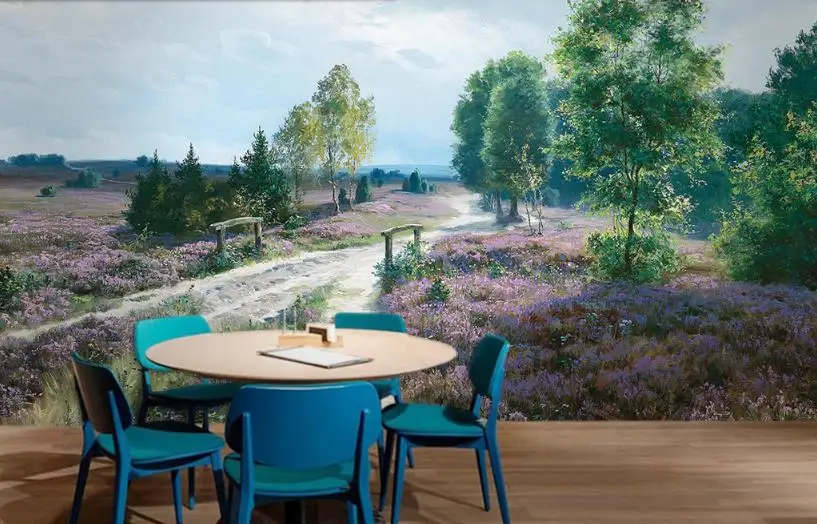 Настроить 3D обои Road пастырской пейзажной живописи Задний план декоративные