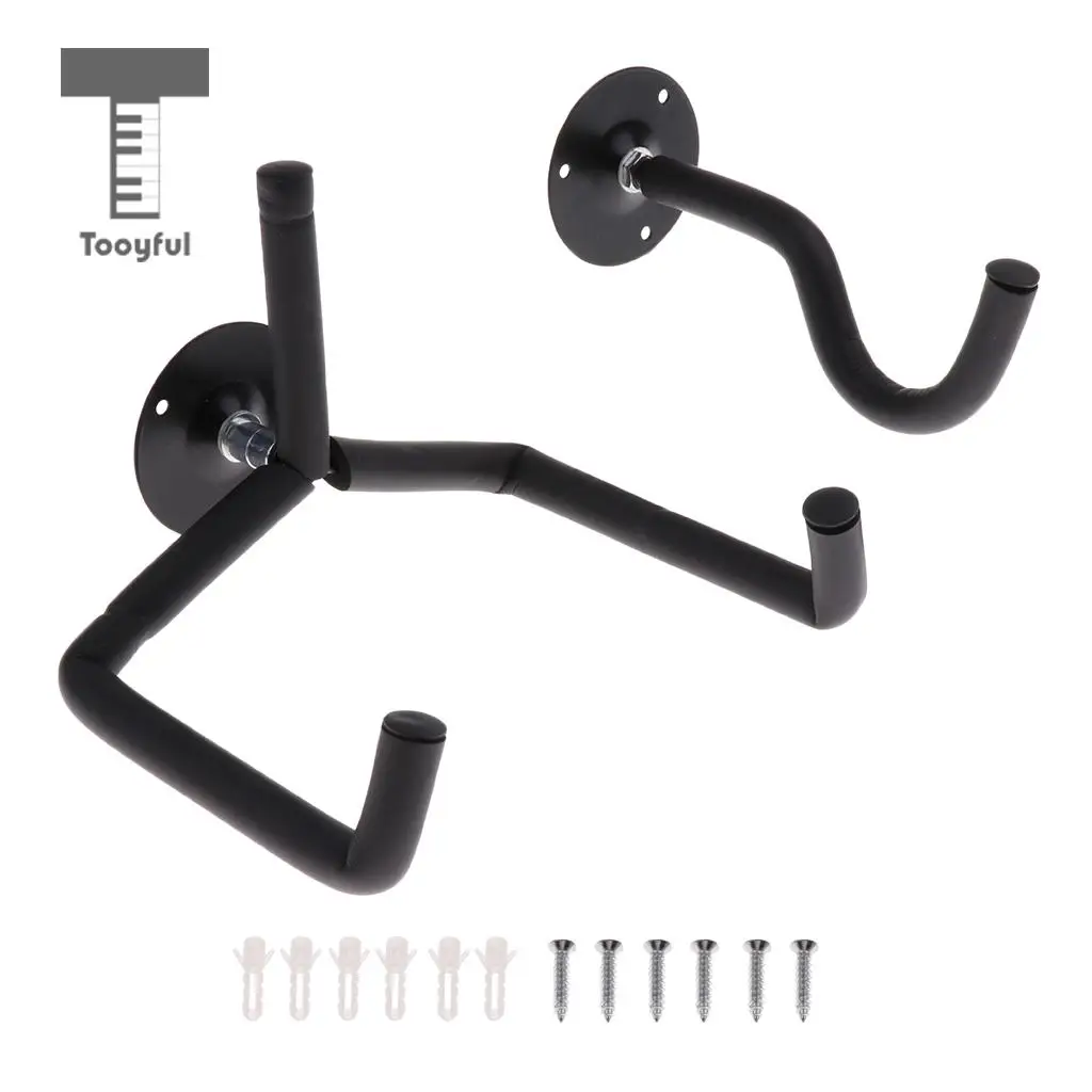 Tooyful Metal Horizontal Guitar Bass Wall Hanger Safety Wall Mount Holder Slatwall for Shop Studio Music School Training Center