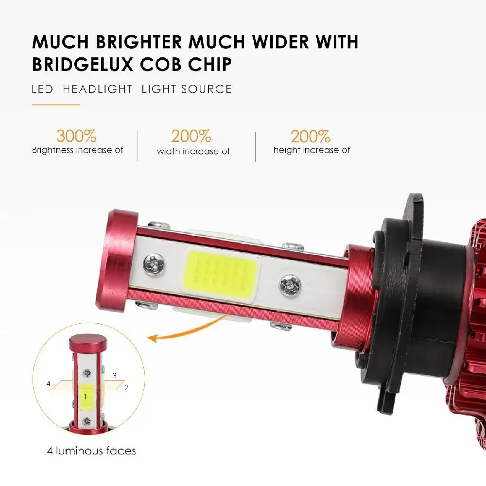 Partol 100 W LED H7 автомобиля светодиодные лампы фар 4 стороны водить автомобиль туман 12