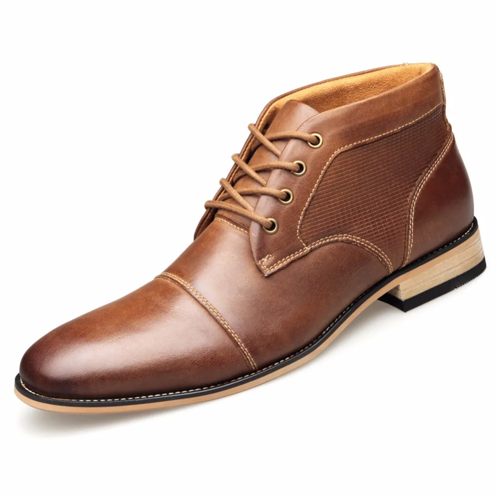 DESAI/ г. новое поступление, зимние теплые ботинки высокая обувь мужская обувь из натуральной кожи Повседневные высокие ботинки для мужчин, размер 39-47