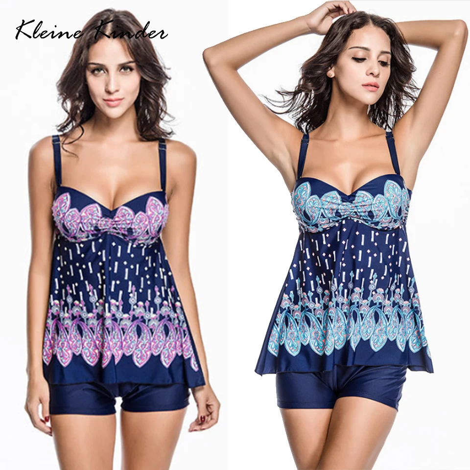 Kleine Kinder 2018 Sexy Bikinis Women Swimsuit Two Pieces High Waist Trunks Tankini Set Bathing Suits Plus Size Push Up Swimwear | Спорт и