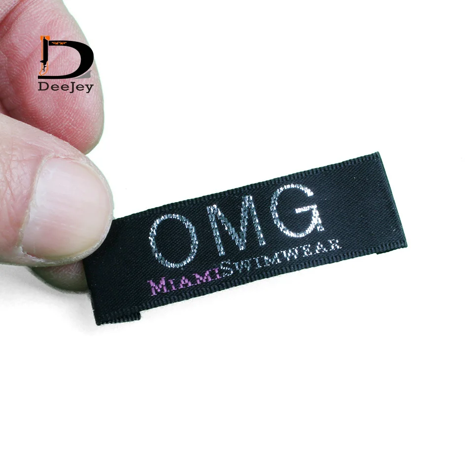 

silk polyester woven labels for clothing special customized logo soft touching labels min order 1000pcs/lot