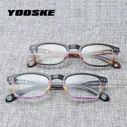 YOOSKE для мужчин женщин пресбиопические очки PC рамки анти усталость очки для чтения Сверхлегкий портативный дужки на пружине очки