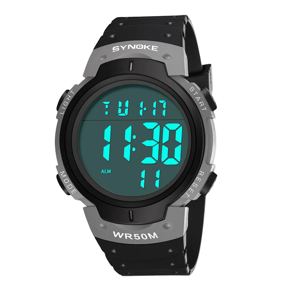 

SYNOKE Multi-Function 50M Waterproof Watch LED Digital Double Action Watch