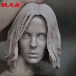 1/6 женская голова sculpt девушка Selena Katee Beckinsale головной убор Неокрашенный Белый DIY Скульптура для 12 дюймов фигуры тела