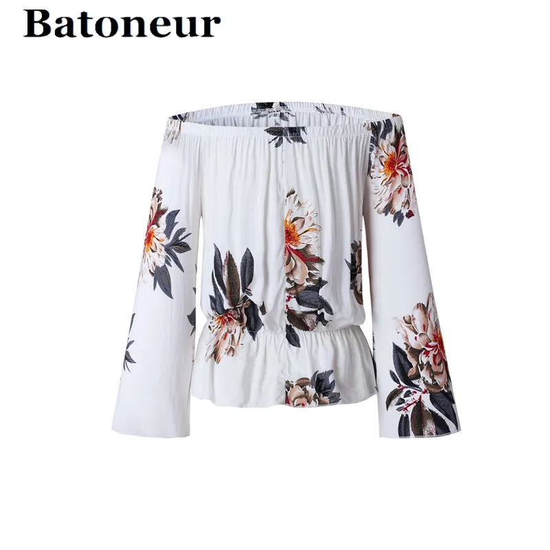 LOSSKY-2018-Sexy-Slash-Neck-Print-Summer-Chiffon-Blouse-Womens-Shirt-Blusas-Feminina-White-Off-Shoulder (2)