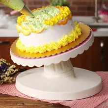 Пластик тарелка для торта поворотные столы DIY украшения для выпечки, торта подставкой вращающейся панорамной анти-скольжения круглый торт украшения поворотный стол