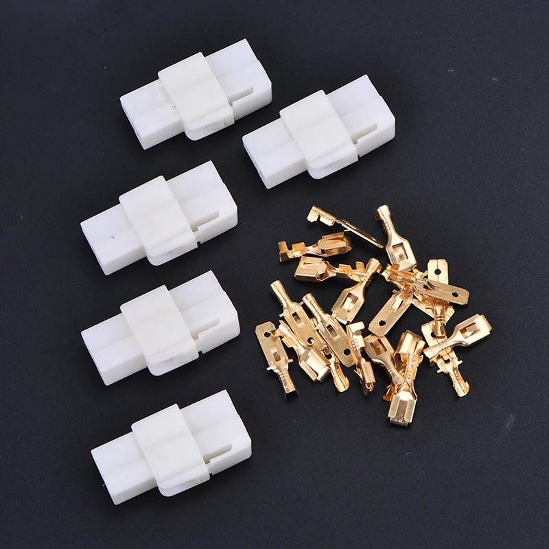 

5 Sets 6.3mm 2 Pin Automotive Electrical Wire Connector Male Female Cable Terminal Plug Kits Motorcycle Ebike Car Terminal Plug