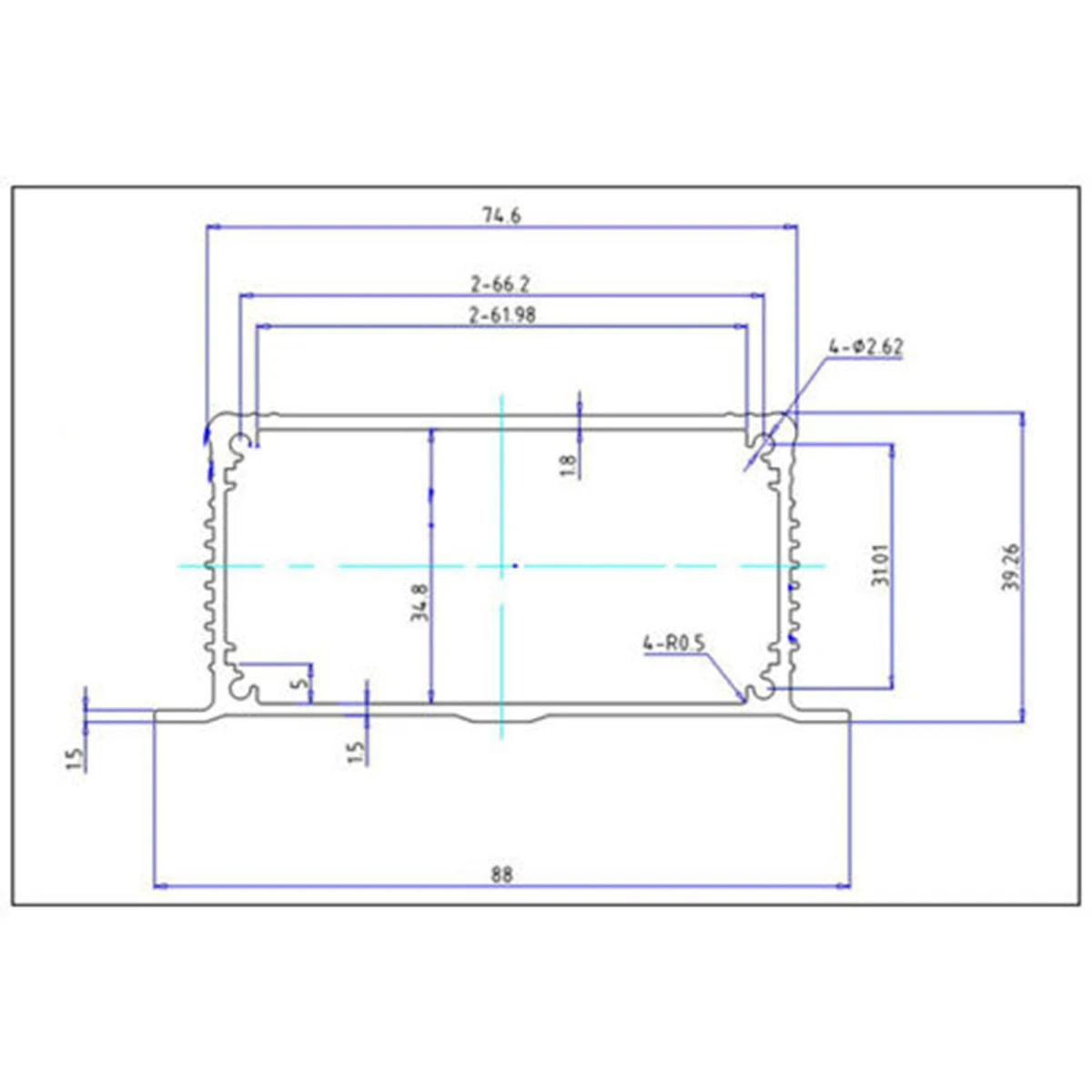 1pc Silver Aluminum Electronic Power Enclosure Box Extruded PCB Instrument Case 88x39x100mm