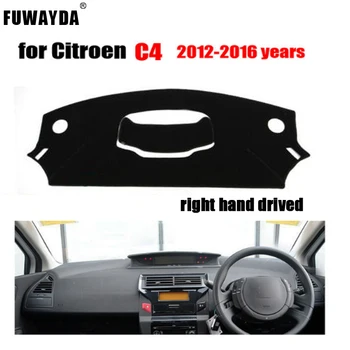 

FUWAYDA Car dashboard cover mat for Citroen new C4 2012-2016 year Right hand drive dashmat pad dash covers dashboard accessories
