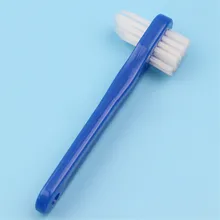 Т-образная двойная головка Ложные зубные щетки протез специальная щетка Зубная щетка средство для очистки десен для мужчин женщин синий белый цвет