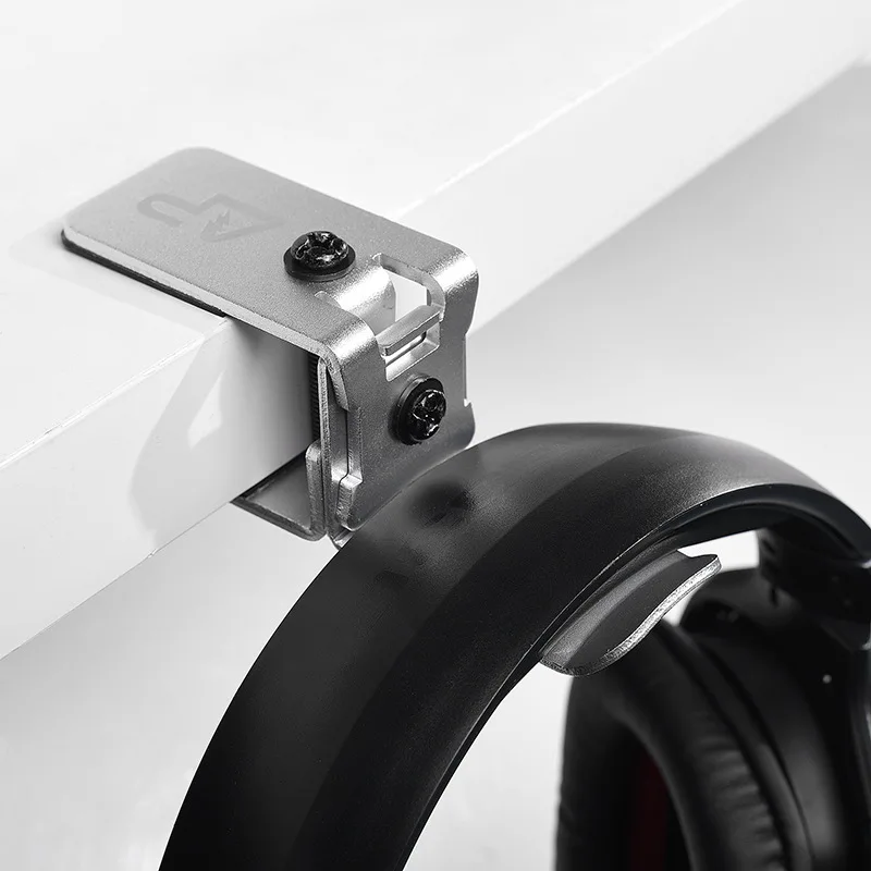 

Universal Aluminium Alloy Metal Headphone Holder Desktop Mount Headset Hanging Hook Gaming Headphone Stand with Screws