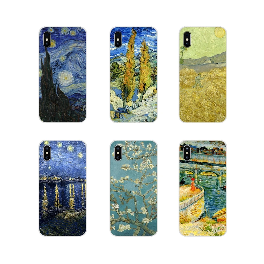 Мягкий чехол из ТПУ Для Xiaomi Mi4 Mi5 Mi5S Mi6 Mi A1 A2 5X 6X 8 9 Lite SE Pro Max Mix 2 3 2S Sunflower Vincent Van Gogh Starry