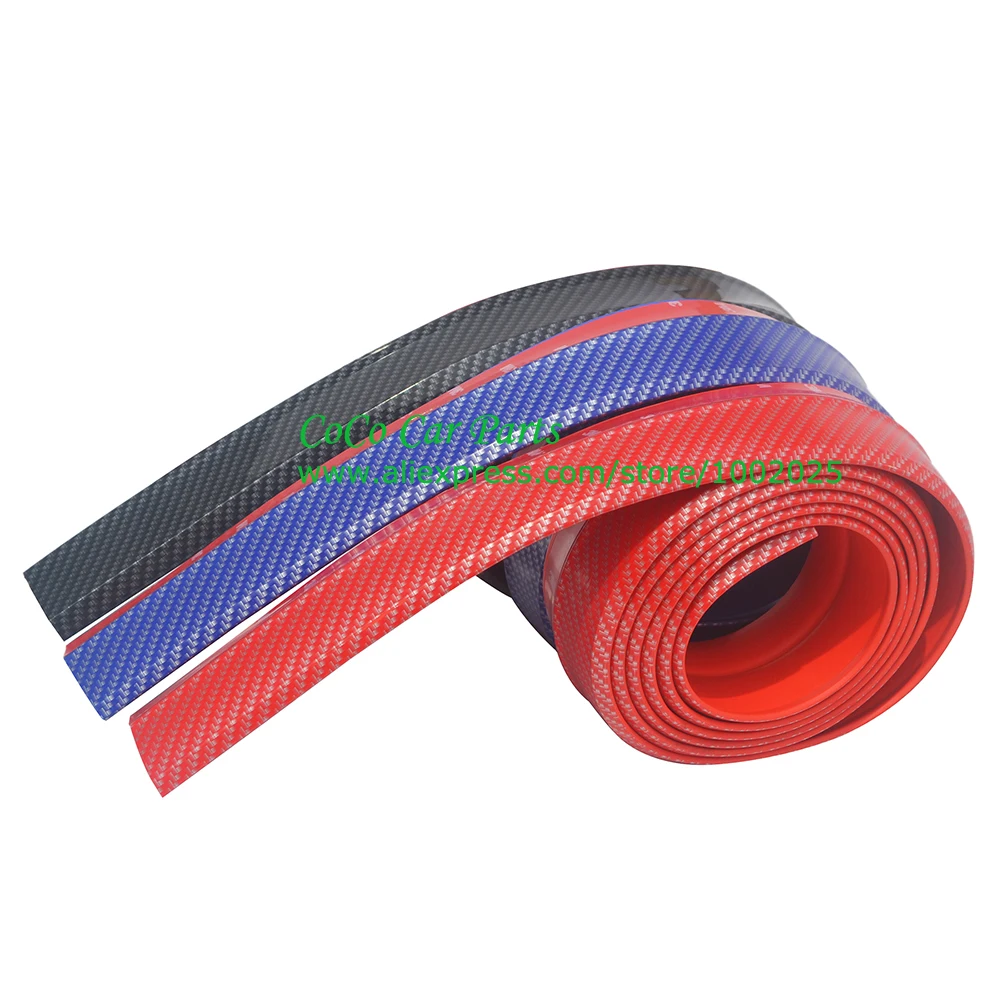 

2.5m Carbon Fiber Car Front Bumper Lip Splitter Spoiler Skirt Protector Chin With Stitcker High Quality