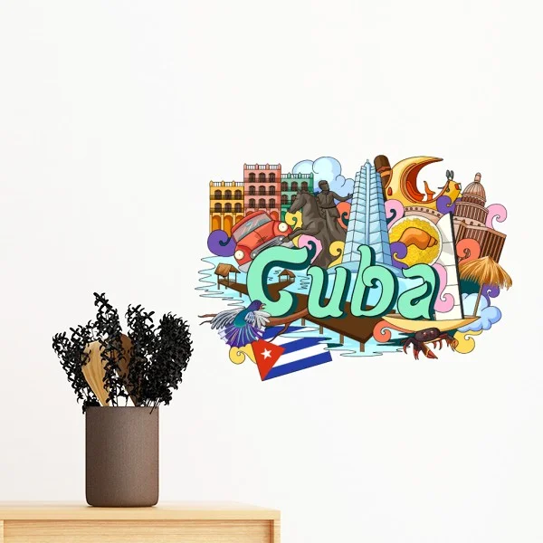 Guantanamo Trinidad Cuba Graffiti Removable Wall Sticker Art Decals