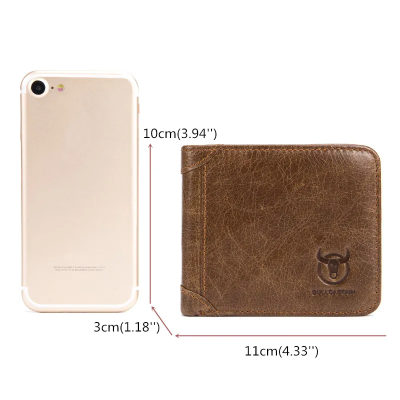 Bullcaptain Men Classic Trifold Wallet
