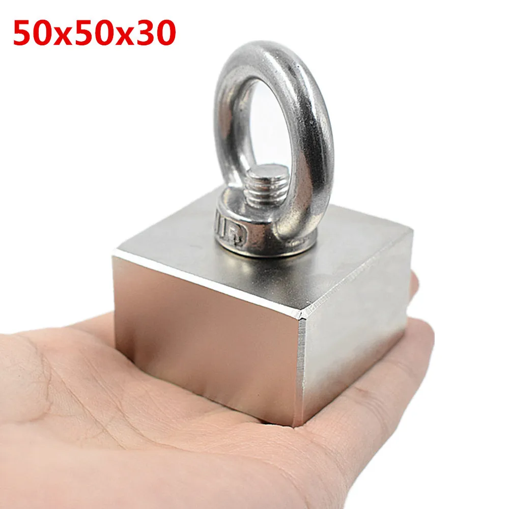 Супермощный шестигранный спасательный неодимовый магнит 1 шт. 50*50*30 мм с крючком
