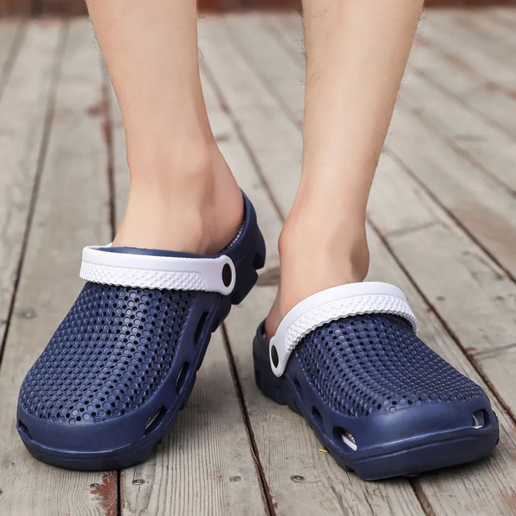 

Men's sandals 2019 New Fashion Outdoor Mens Slippers Breathable Walking Beach Sports Comfortable Casual Sandals Hole Shoes