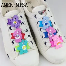 Модели персонажей из мультфильмов ПВХ украшения для обуви 7/14 шт радуга медведь Повседневное/спортивная обувь для подростков Детская Подвеска для шнурков M419