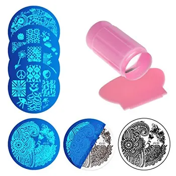

Biutee 30 Pcs Nail Stamping Plate Set with Polish Stamper and Scraper by Salon Designs