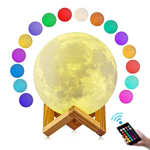 

16 Colors Moon Light Remote Control Usb Touch Light 3d Printing Moon Lamp Luminaria Led Night Light Battery Powered Moon Lamp