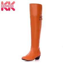 KemeKiss Сапоги выше колена сапоги на высоком каблуке Модные женские зимние теплые полусапожки обувь P9982 европейский размер 30-47
