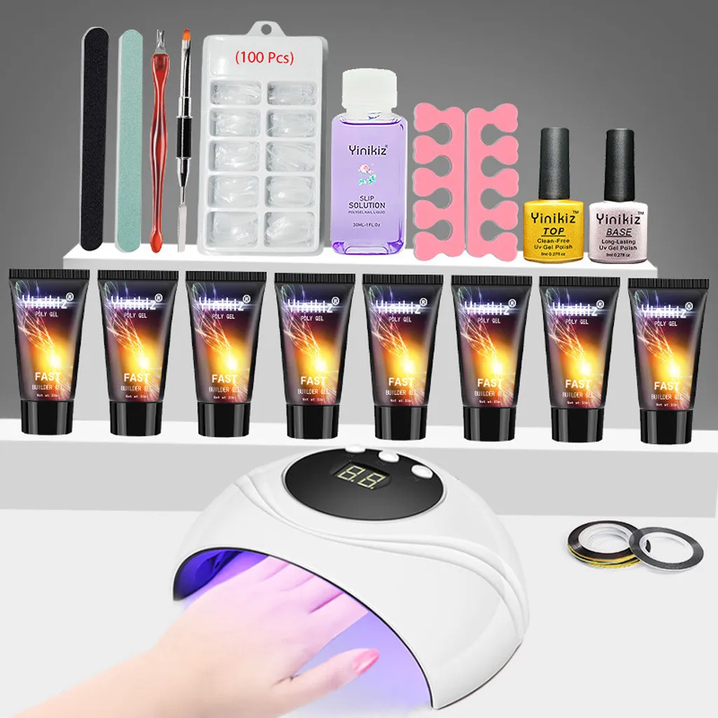 

Acrylic Poly Gel Set Extend Fast Uv Lamp Nail Set Fast Extend Poly Gel Kit Primer Gel Top Coat Lacquer Nail Polish Set#y4