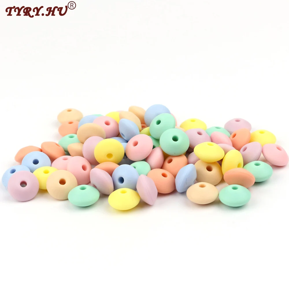 

TYRY.HU 500pc Silicone Lentil Beads Baby Teething Bead Teether Safe Toys For DIY Necklace Pacifier Chain Jewelry Making BPA Free