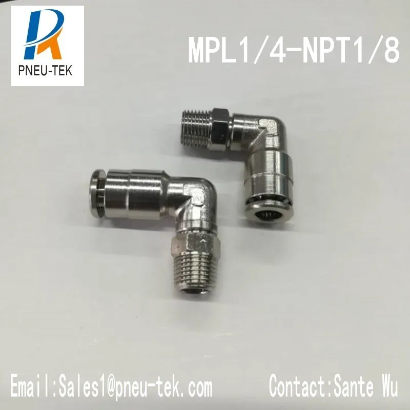 MPL1/4-NPT1/8 90 градусов поворотный Штекерный колено бразильские фитинги одно касание