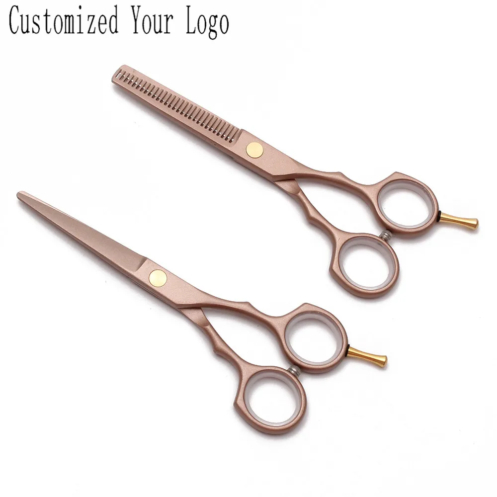 C1104 5," из нержавеющей розового золота индивидуальный логотип Профессиональные Парикмахерские ножницы истончение ножницы, ножницы для волос