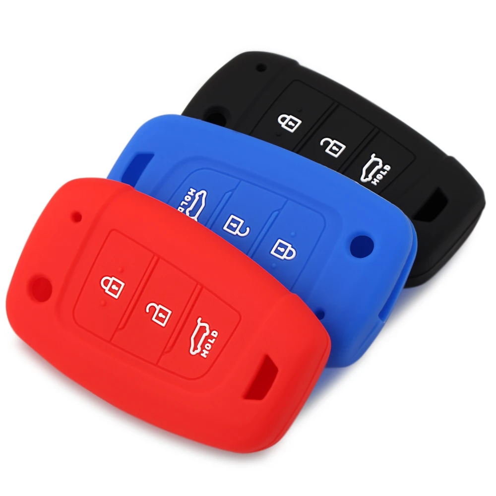 

3 Button Silicone Car Remote Key Fob Shell Cover Case For Hyundai Solaris 2 Elantra i30 i35 i40 Tucson 2015 2016 2017 2018