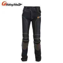 RIDING-TRIBE Черный Синий Мотокроссу Брюки Колено Протектор Pantalon Moto Hommes Pantalons Moto Джинсы Мото Джинсы Мужчин