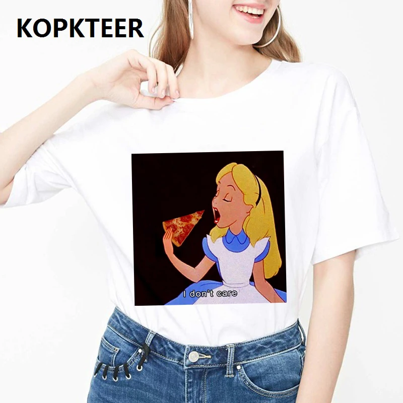 

Camiseta Mujer Harajuku T Shirt Women 2019 Clothes Funny Tops Tee Shirt Femme Princess I Don't Care Graphic Tees Streetwear