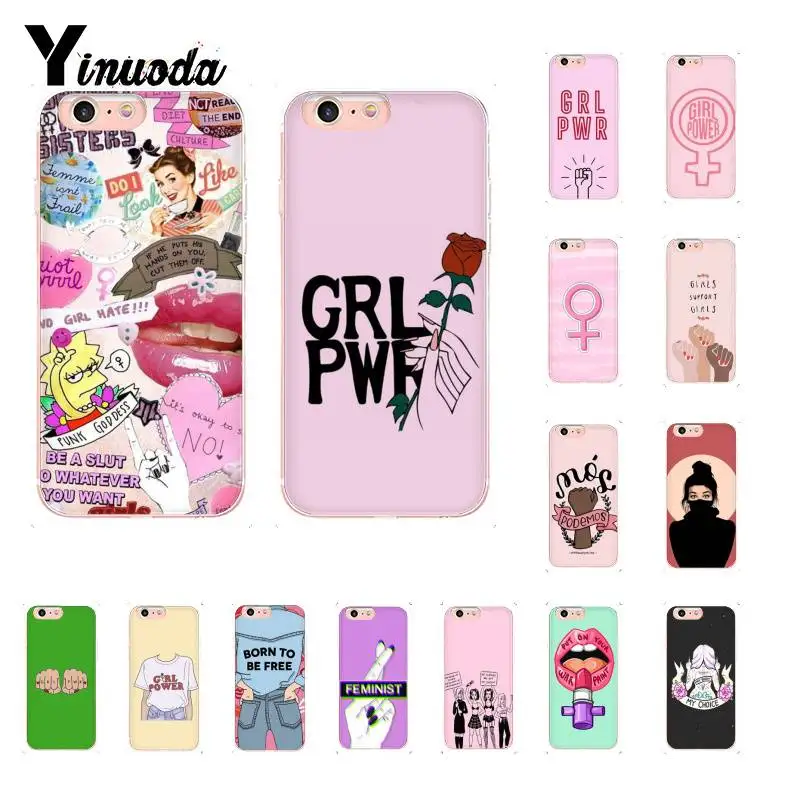 Yinuoda feminist логотип мягкий Чехол для Телефона iPhone 6S 6plus 7plus 8 8Plus X Xs MAX 5 5S XR 10 11 pro max |