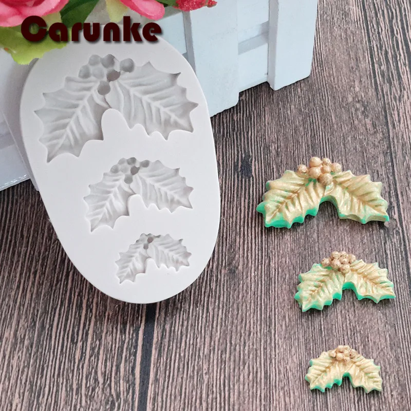 Holly Leaf Silicone Molds Fondant Molds Cake Decorating Tools Chocolate
