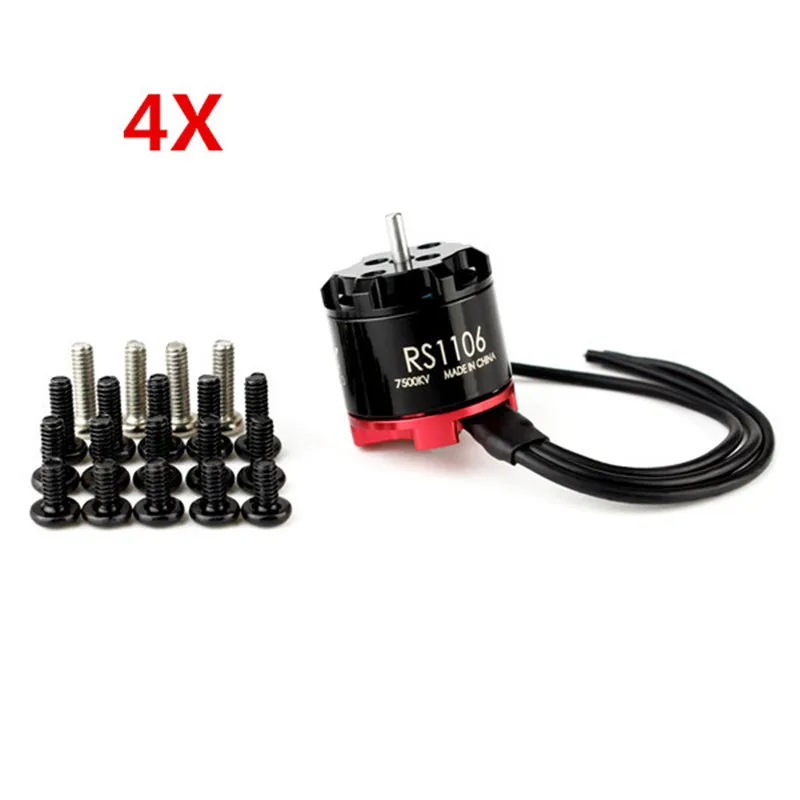 EMAX 4 шт. бесщеточный микро-двигатель CW нитки RS1106 4500KV 6000KV 7500KV для FPV системы Racer Drone Quadcopter