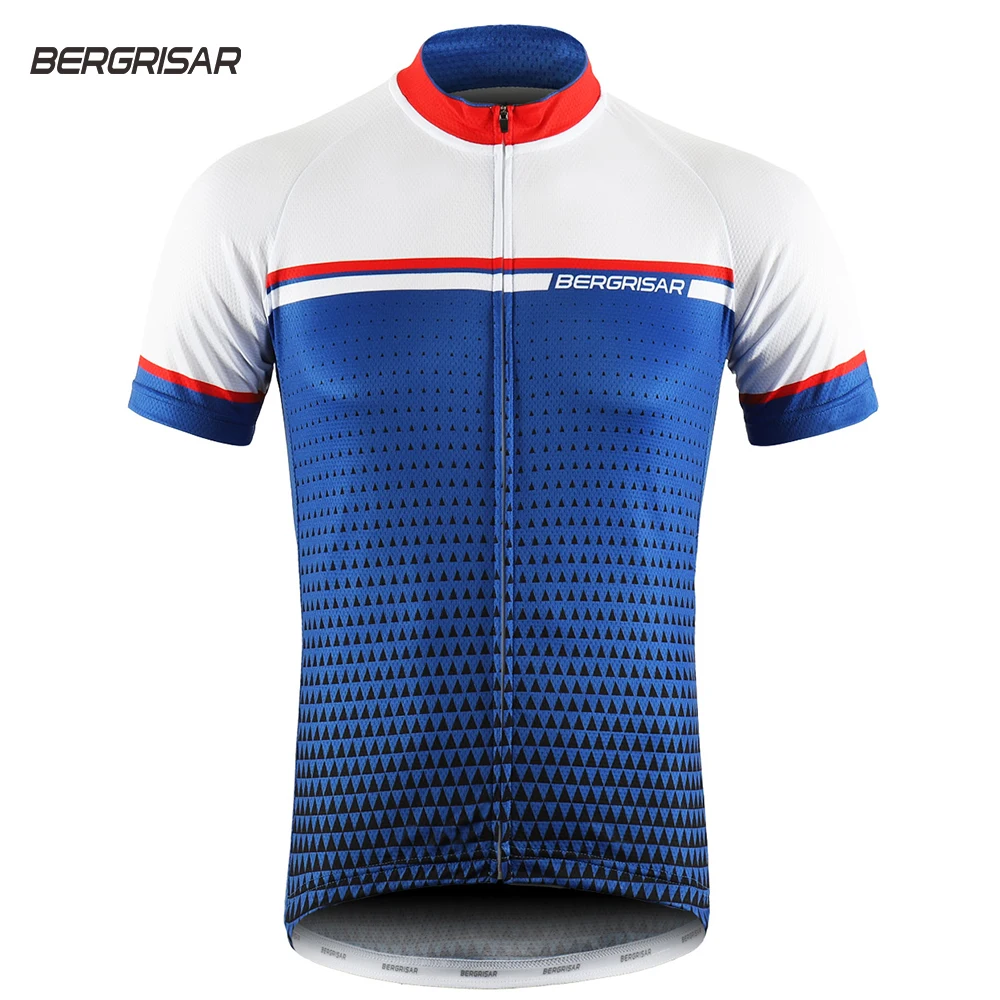 

BERGRISAR Summer Cycling Jersey Men Racing Riding Shirts Quick Dry Short Sleeve MTB Bike Bicycle Tops Clothing Breathable 8005