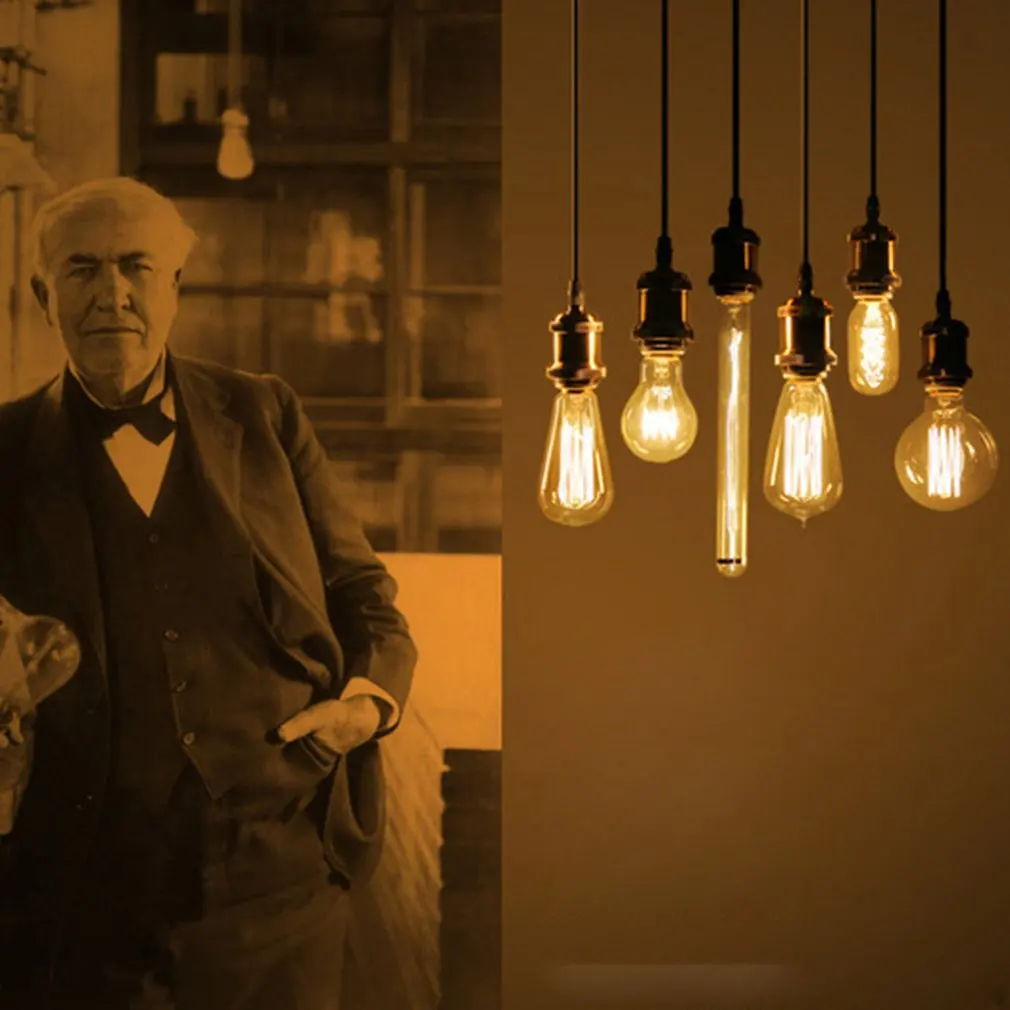 4 Вт G45 E27 светодиодный свет лампы ретро Edison прозрачная янтарная крышка нити