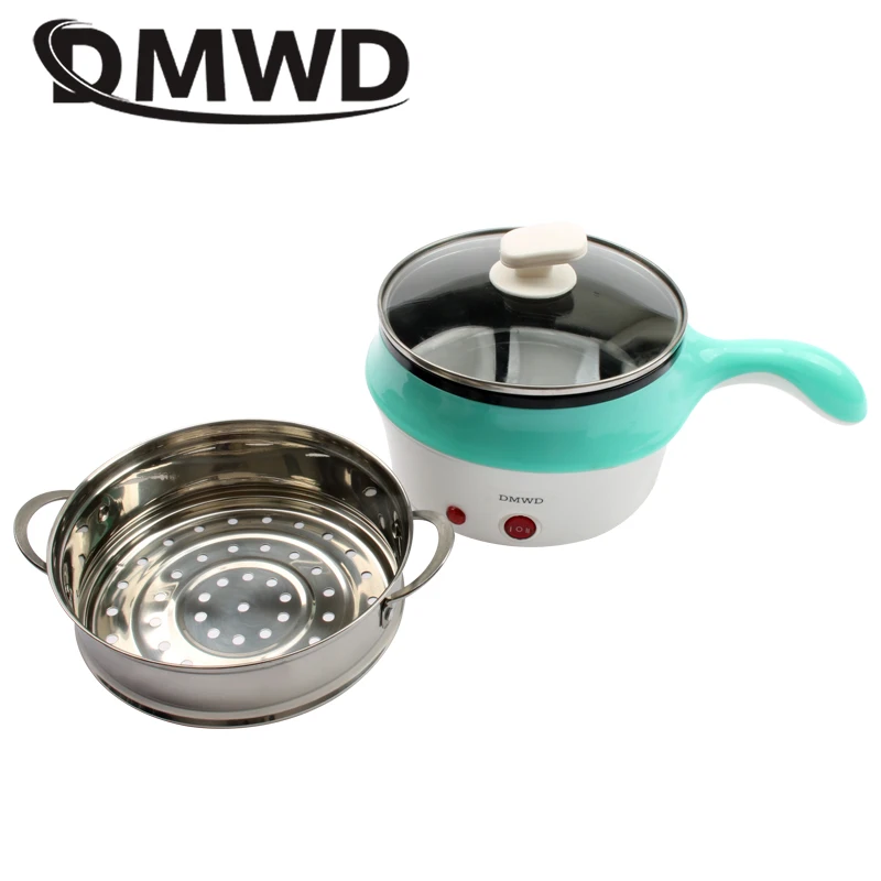 DMWD многофункциональная электрическая двухслойная мини-плита для лапши, сковорода с антипригарным покрытием для яиц, супа, кастрюля для приготовления риса, сковорода-пароварка