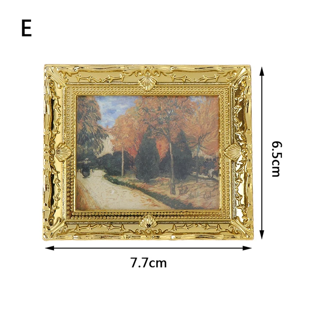 1Set 1:12 Dollhouse Miniature Oil Painting Wall Picture Decoration AccessoODFS