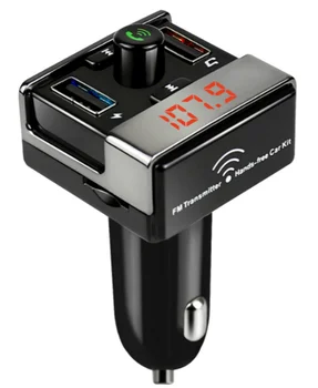 

by DHL/Fedex 100pcs Car Bluetooth handsfree FM transmitter MP3 player phone dual USB charging support 12V 24V