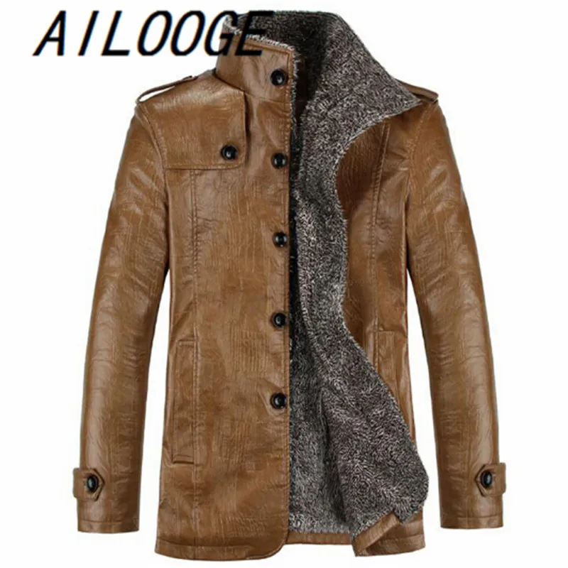 Мужская кожаная куртка на меху Ветровка из кожи 4XL в зимнем стиле|leather windbreaker|leather