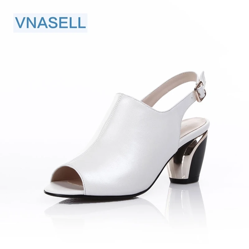 

2018 sheepskin Shoes Woman Summer Gladiator Women Sandals Sexy Peep Toe Ankle Strap Medium heel sandals sandalias for Woman