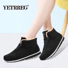 Г. Женские ботильоны теплые плюшевые зимние ботинки женская модная повседневная обувь для влюбленных пар женские замшевые ботинки с круглым носком Размер 36-45